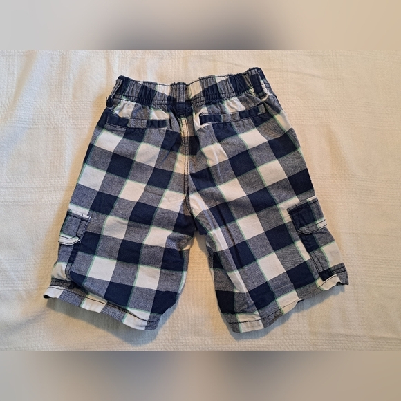 Gymboree Outlet boys size 4T cargo style shorts, blue, white & green, - Picture 2 of 3